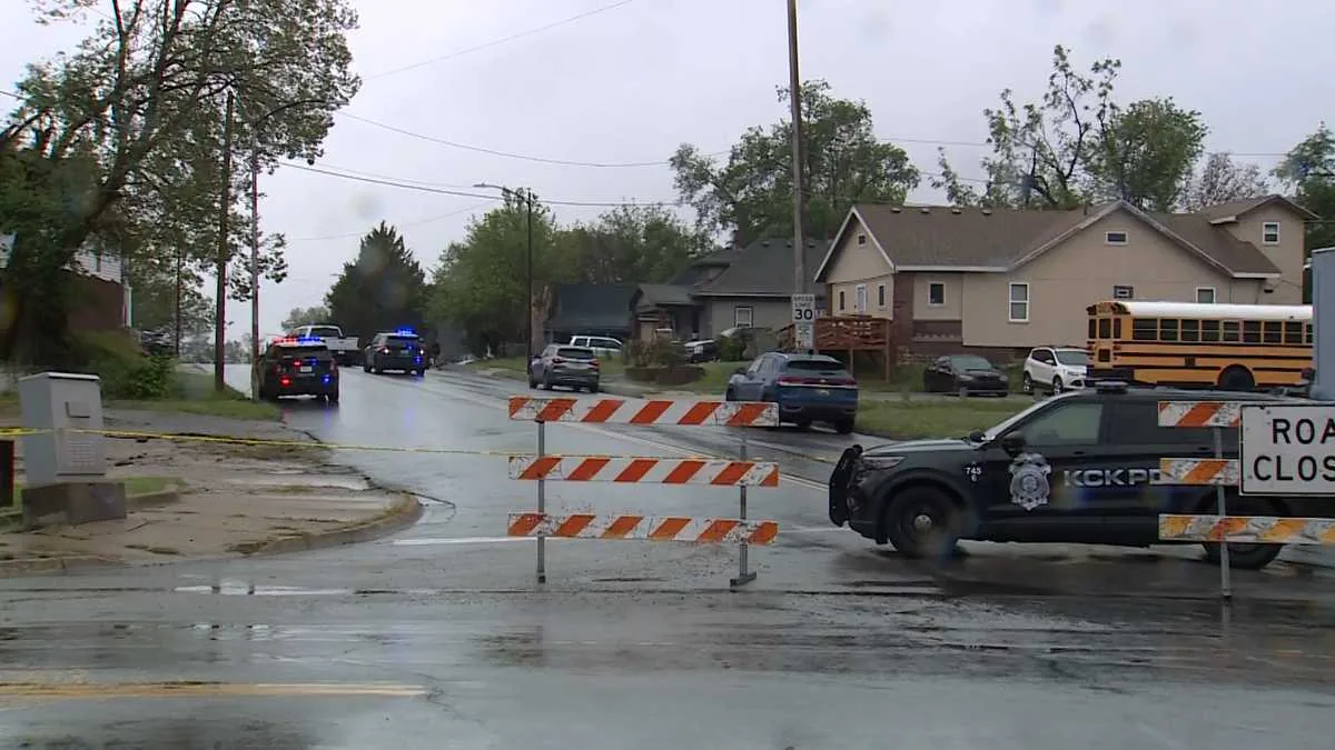 Kansas City, Kansas, Shooting Leaves One Man Dead and Sends Bullets Into a School Bus Carrying 10 Students Near 18th Street and Longwood Avenue