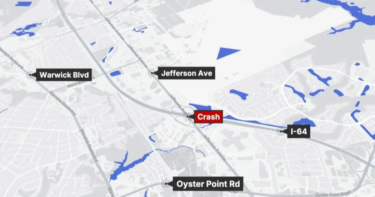 Virginia State Police investigating a fatal crash scene on Interstate 64 in Newport News