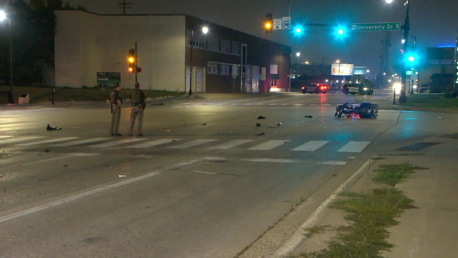 Horace Motorcyclist Critically Injured in Early Fargo Crash After Running Red Light at Main Avenue and University Drive, State Patrol Says